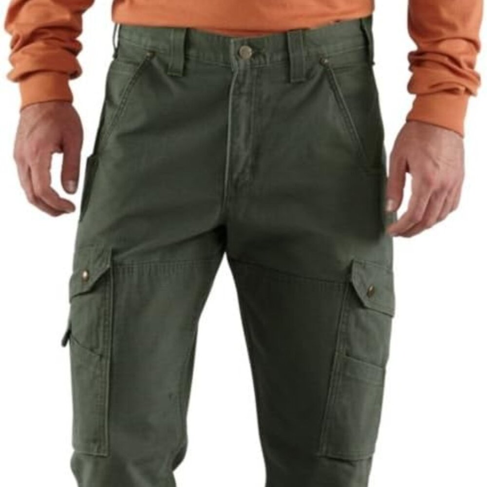 Carhartt Ripstop Cargo Work Pants Men's 44 Green Relaxed Fit Utility Workwear